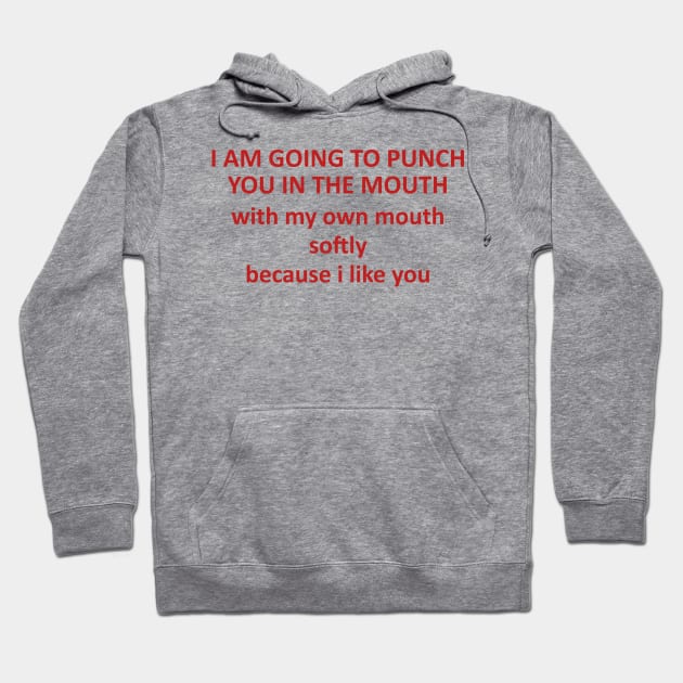 Going To Punch You In The Mouth With My Mouth - Oddly Specific, Meme Hoodie by SpaceDogLaika